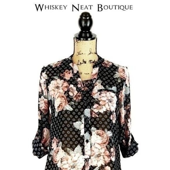 Kut from the Kloth Tops - Kut from the Kloth Floral Sheer Top X-Small  7 0008